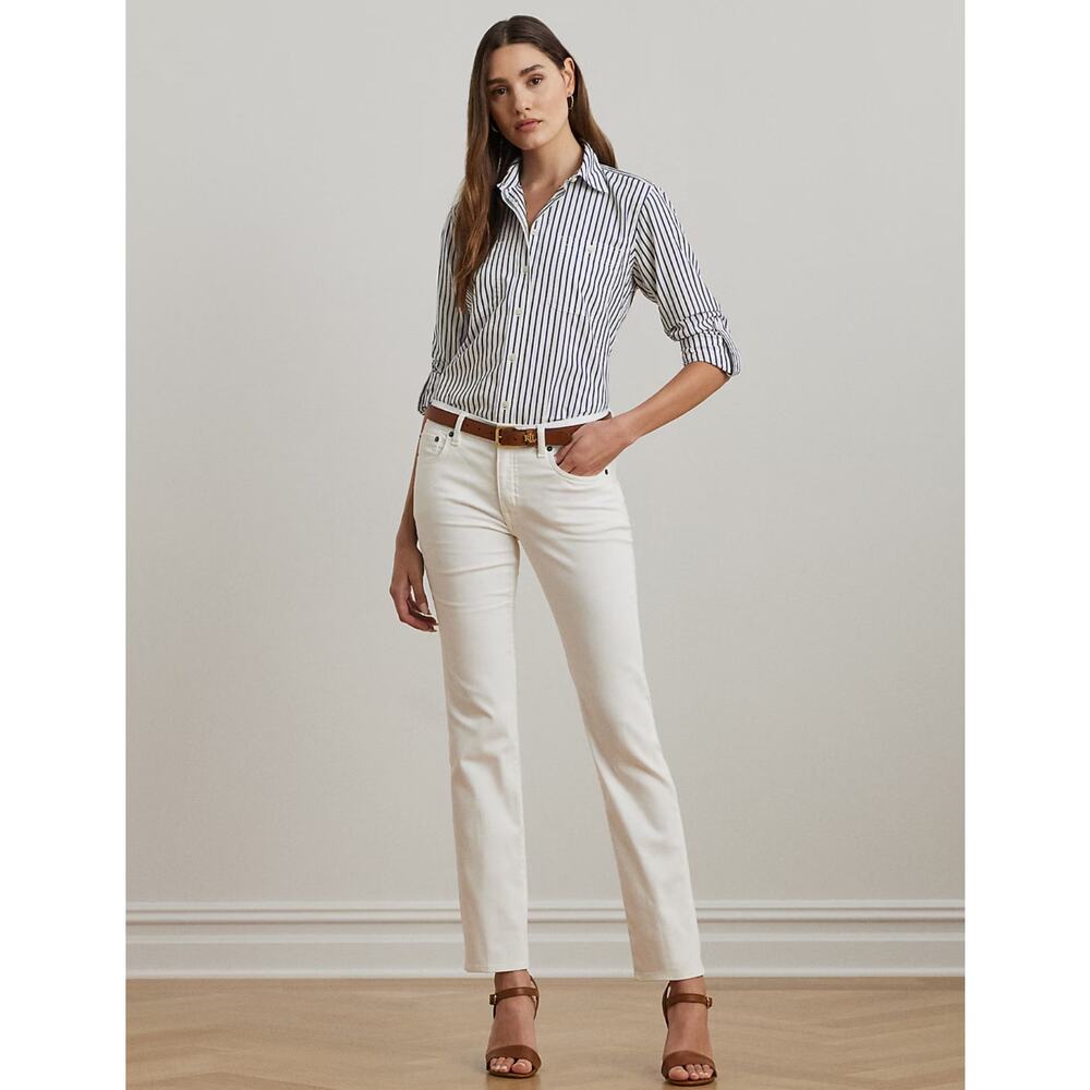Ralph Lauren White Cropped Slim Jeans w Perfect Stretch! Low Mid Rise Pant.